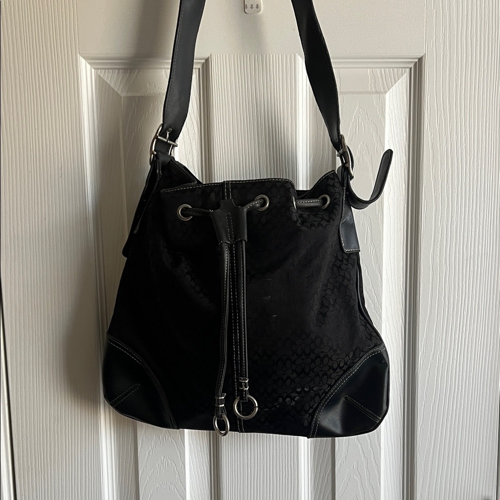 Coach Black Leather Shoulder Bag